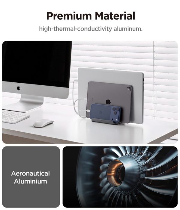 Spigen Vertical Laptop Stand LD208S4 Space Gray (AMP10640) - Image 11