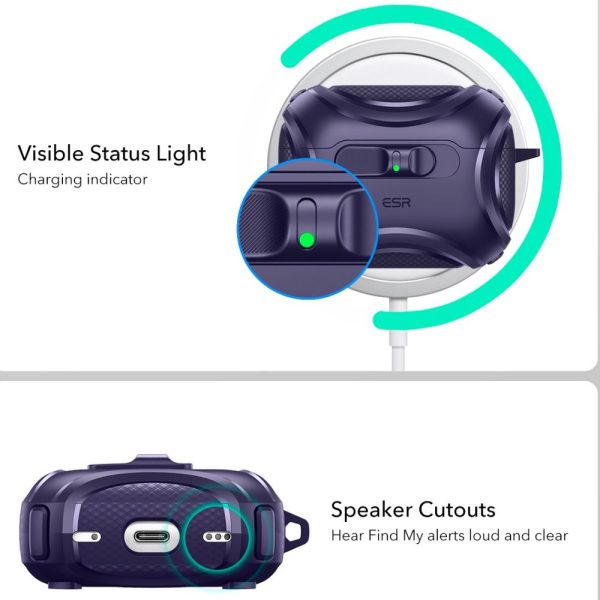 ESR CYBER FLICKLOCK HALOLOCK MAGSAFE APPLE AIRPODS PRO 3 PURPLE - Image 2