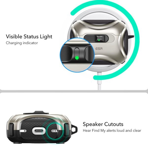 ESR CYBER FLICKLOCK HALOLOCK MAGSAFE APPLE AIRPODS PRO 3 TITANIUM - Image 2