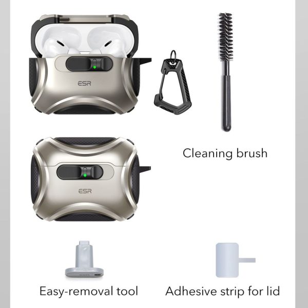 ESR CYBER FLICKLOCK HALOLOCK MAGSAFE APPLE AIRPODS PRO 3 TITANIUM - Image 6