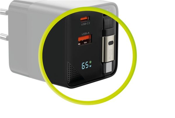 Mobile Origin 65W GaN Display Charger PW2 - USB-C Cable + USB-C + USB-A (MO-65WDCH-PW2) - Image 4