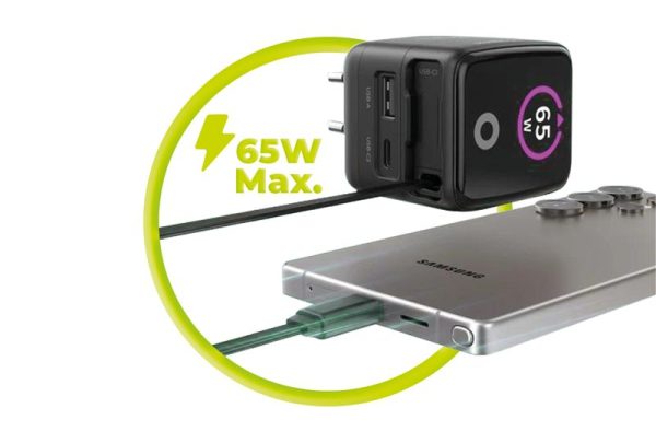 Mobile Origin 65W GaN Display Charger PW3 - USB-C Cable + USB-C + USB-A (MO-65WDCH-PW3) - Image 12