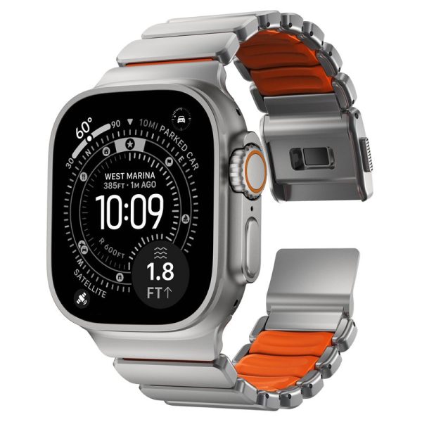 Nomad Stratos Band natural titanium ultra orange FKM-Apple Watch 45/46/49mm (NM011123858) - Image 4