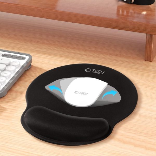 TECH-PROTECT A200 MOUSE PAD WITH GEL WRIST REST 25 x 22.5CM BLACK - Image 4