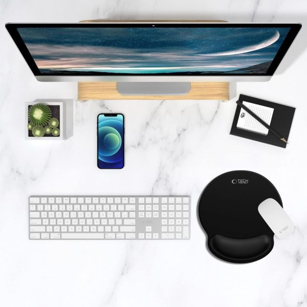 TECH-PROTECT A200 MOUSE PAD WITH GEL WRIST REST 25 x 22.5CM BLACK - Image 6