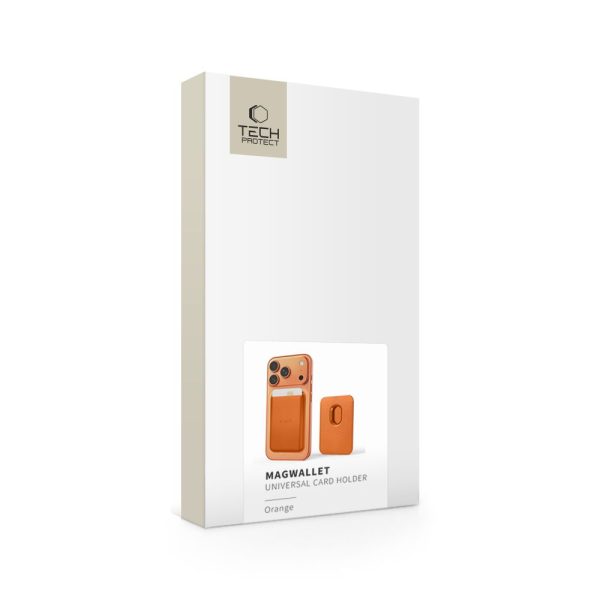 TECH-PROTECT MAGWALLET MAGSAFE UNIVERSAL MAGNETIC CARD HOLDER ORANGE - Image 2