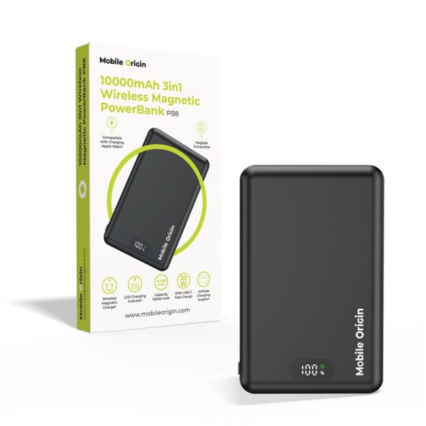 Mobile Origin PowerBank 10000mAh 3in1 Wireless Magnetic PowerBank PB8