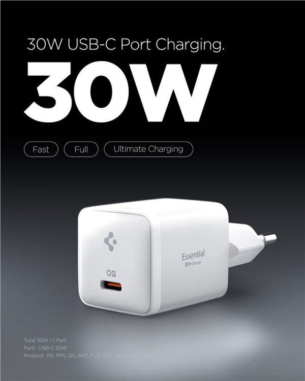 Spigen Essential 30W Wall Charger EE301EU all white (ACH09492) - Image 3