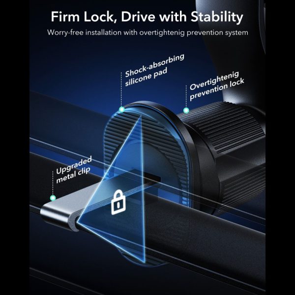 ESR OMNILOCK CRYOBOOST MAGNETIC MAGSAFE VENT CAR MOUNT WIRLESSS CHARGER QI2.2 25W BLACK - Image 5