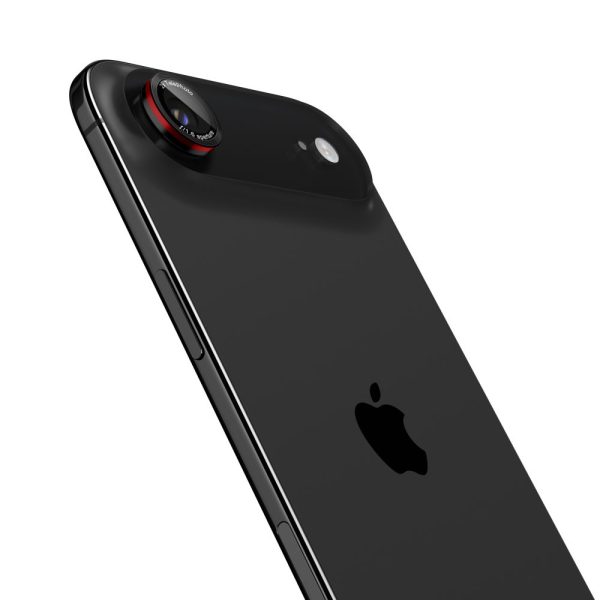 SPIGEN OPTIK PRO L-SERIES GLAS.TR ”EZ FIT” CAMERA PROTECTOR 2-PACK IPHONE AIR BLACK/RED (AGL09864) - Image 3