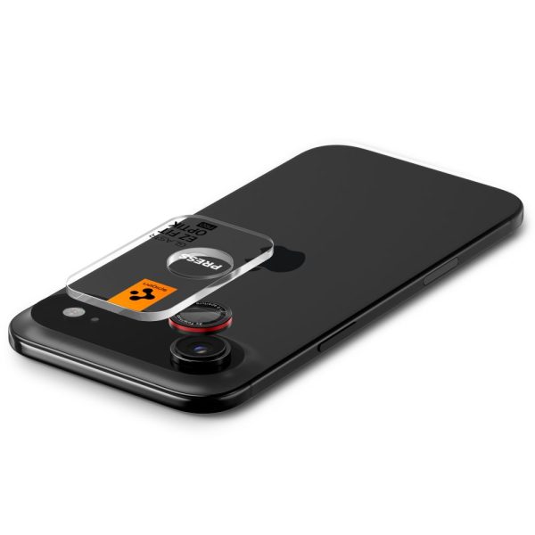 SPIGEN OPTIK PRO L-SERIES GLAS.TR ”EZ FIT” CAMERA PROTECTOR 2-PACK IPHONE AIR BLACK/RED (AGL09864) - Image 5
