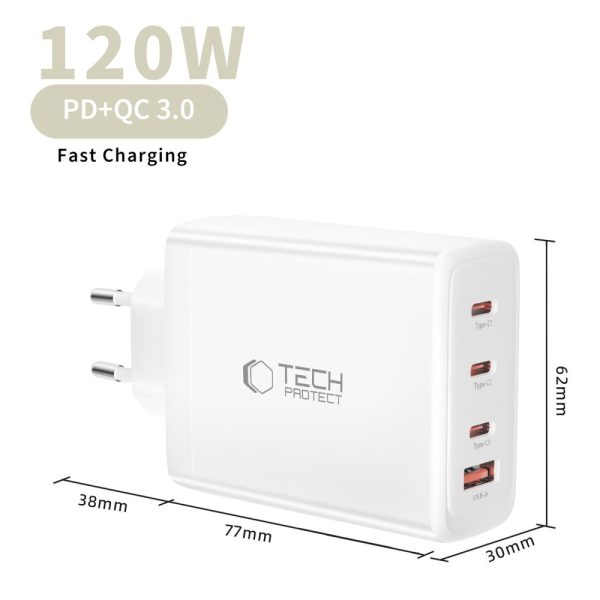 TECH-PROTECT NC120W-GAN 4-PORT NETWORK CHARGER PD 120W/QC3.0 WHITE - Image 5