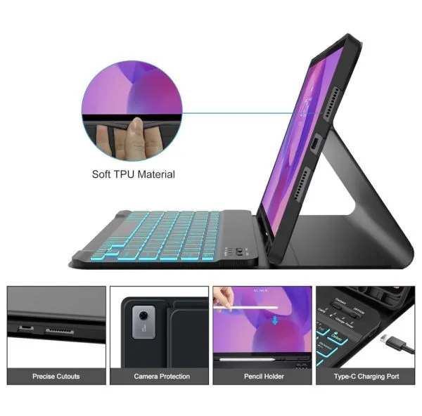 Θήκη Tech-Protect SC Pen + Μαγνητικό Πληκτρολόγιο Bluetooth για Lenovo Idea Tab Plus 12.1" (TB-361) – Black - Image 5