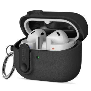 Μαύρη θήκη Tech-Protect Slim Hook με καραμπίνερ για Samsung Galaxy Buds 3, 3 FE και 3 Pro