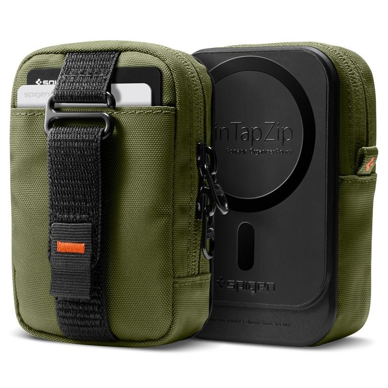 Organizer Πορτοφόλι MagSafe Spigen TintapZip Portable Pouch Olive Green AFA10227