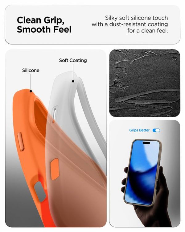 Θήκη Spigen Silicone Fit MagSafe για iPhone 17 Pro – Cosmic Orange (ACS11379) - Image 3