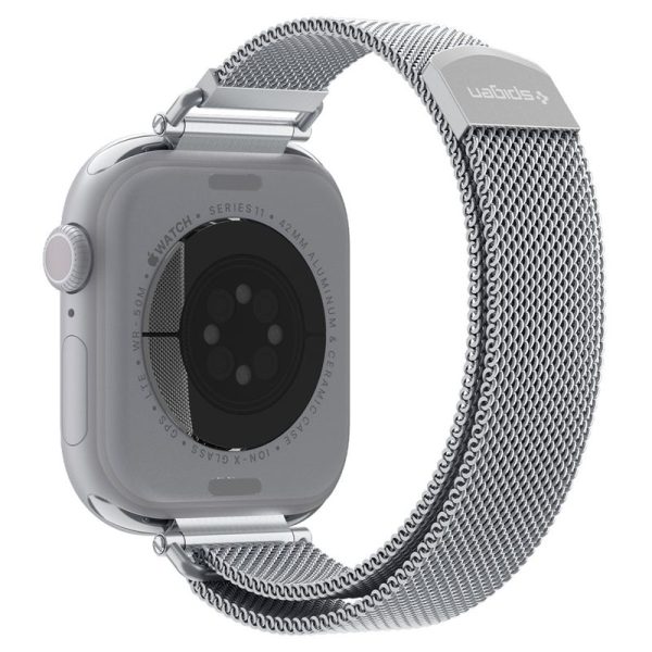 Μεταλλικό Λουράκι Spigen Metal Band για Apple Watch 42mm / 41mm / 40mm – Silver (AMP10498) - Image 14
