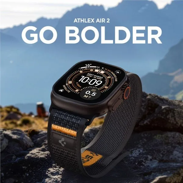 Λουράκι Spigen Athlex Air 2 Active Band για Apple Watch 49mm / 46mm / 45mm / 44mm – Black / Orange (AMP10607) - Image 5