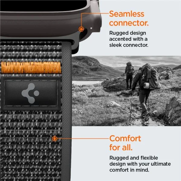 Λουράκι Spigen Athlex Air 2 Active Band για Apple Watch 49mm / 46mm / 45mm / 44mm – Black / Orange (AMP10607) - Image 15