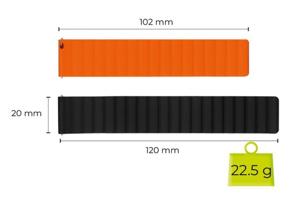 Mobile Origin Easy Strap Magnetic Watch 20mm Black/Orange (MO-ESM20-BLK-ORG) - Image 8