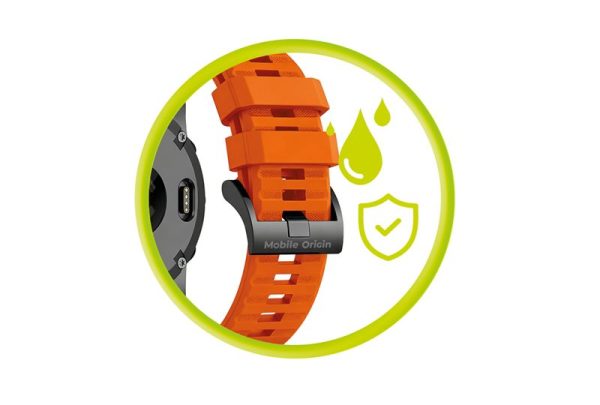 Mobile Origin Easy Strap Silicone Watch 22mm Orange (MO-ESS-22-ORG) - Image 9