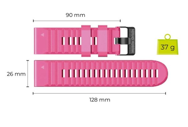 Mobile Origin Easy Strap Silicone Watch 26mm Pink (MO-ESS-26-PNK) - Image 10