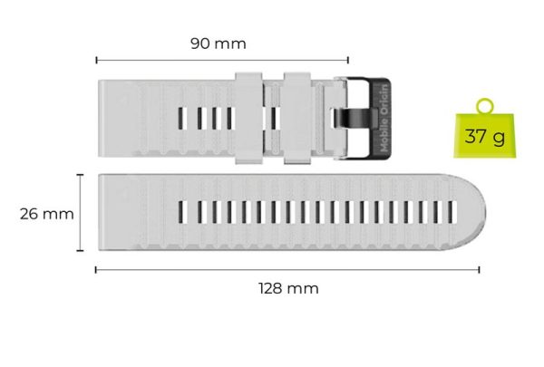 Mobile Origin Easy Strap Silicone Watch 26mm White (MO-ESS-26-WHT) - Image 6