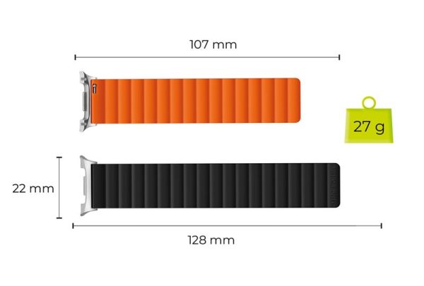 Mobile Origin Easy Strap Magnetic Galaxy Watch 8 Black/Orange (MO-MGW8-BLK-ORG) - Image 2