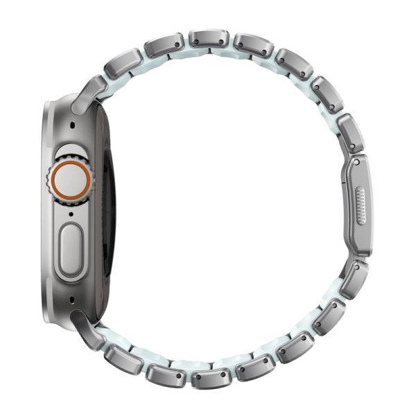 Λουράκι Nomad Stratos Band Natural Titanium / FKM για Apple Watch 49mm / 46mm / 45mm – Icy Blue Glow - Image 11