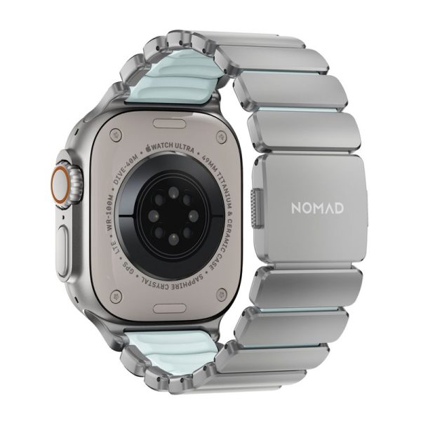 Λουράκι Nomad Stratos Band Natural Titanium / FKM για Apple Watch 49mm / 46mm / 45mm – Icy Blue Glow - Image 12