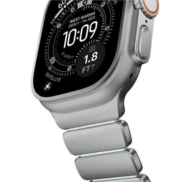 Λουράκι Nomad Stratos Band Natural Titanium / FKM για Apple Watch 49mm / 46mm / 45mm – Icy Blue Glow - Image 6