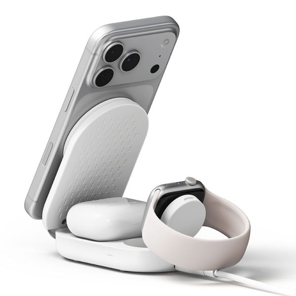 RINGKE QI2.2 25W 3IN1 MAGNETIC MAGSAFE WIRELESS FOLDING CHARGER WHITE - Image 3