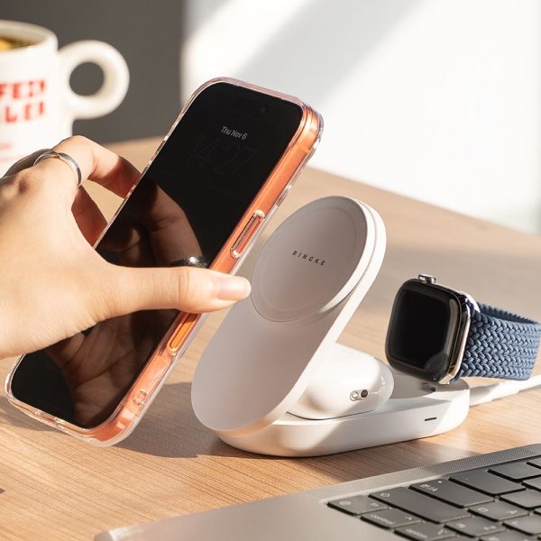 RINGKE QI2.2 25W 3IN1 MAGNETIC MAGSAFE WIRELESS FOLDING CHARGER WHITE - Image 8