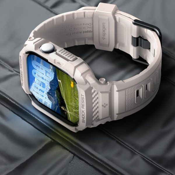 SPIGEN RUGGED ARMOR ”PRO” V2 APPLE WATCH 10/11 46MM DUNE BEIGE (ACS10506) - Image 11