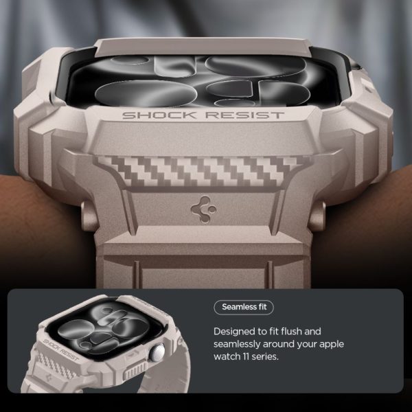 SPIGEN RUGGED ARMOR ”PRO” V2 APPLE WATCH 10/11 46MM DUNE BEIGE (ACS10506) - Image 12