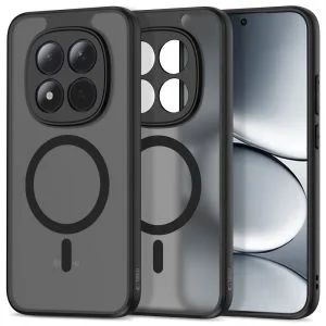 Ημιδιαφανής θήκη Tech-Protect Magmat MagSafe με μαύρη ματ ramka για το Xiaomi Redmi Note 15 Pro 5G