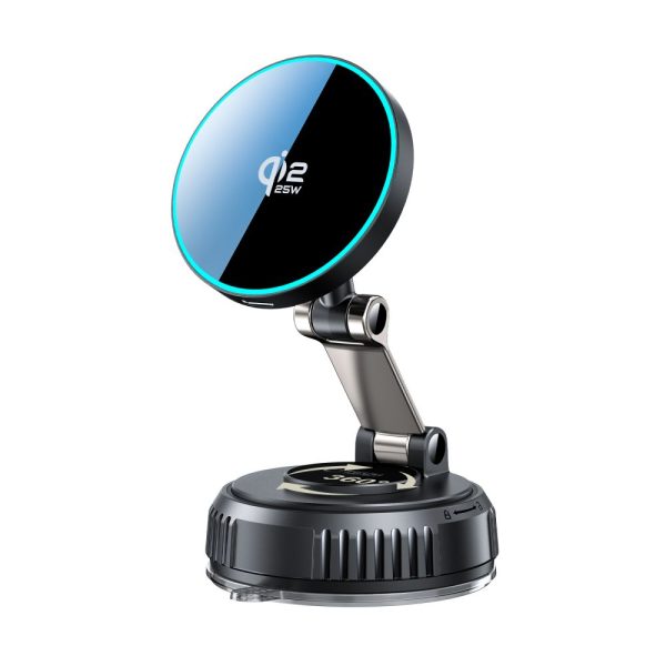 TECH-PROTECT MM25W-V8 QI2.2 MAGNETIC MAGSAFE WINDSHIELD & DASHBOARD CAR MOUNT WIRELESS CHARGER 25W BLACK - Image 4