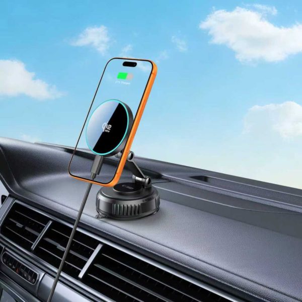 TECH-PROTECT MM25W-V8 QI2.2 MAGNETIC MAGSAFE WINDSHIELD & DASHBOARD CAR MOUNT WIRELESS CHARGER 25W BLACK - Image 8