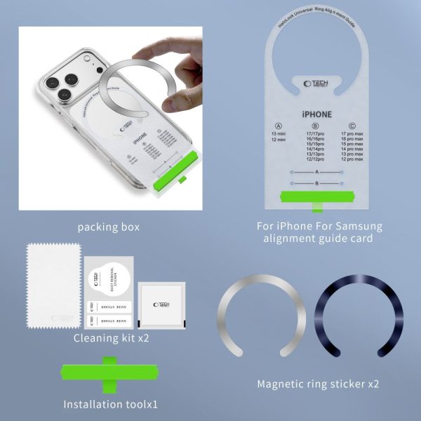 TECH-PROTECT MMP-210 MAGNETIC MAGSAFE RING 2-PACK DEEP BLUE & SILVER - Image 9