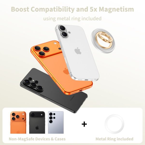 TECH-PROTECT MMR700 LAMANO MAGNETIC MAGSAFE PHONE RING TITANIUM/GOLD - Image 5