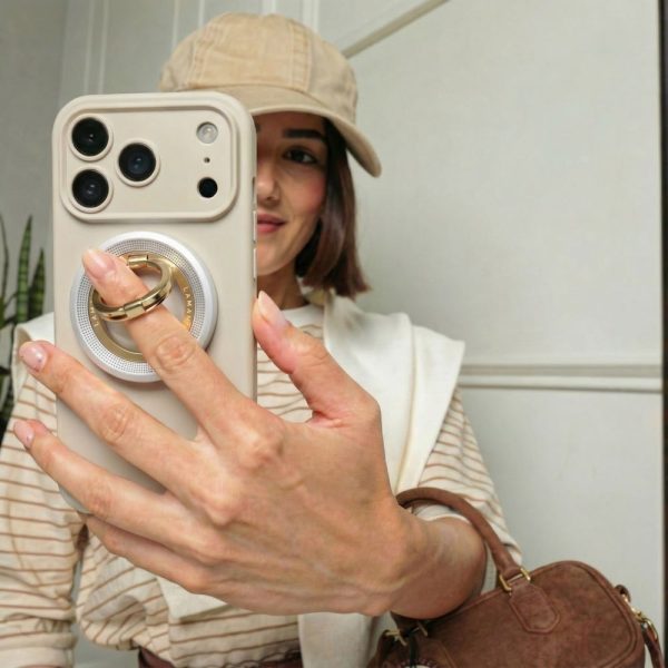 TECH-PROTECT MMR700 LAMANO MAGNETIC MAGSAFE PHONE RING TITANIUM/GOLD - Image 7