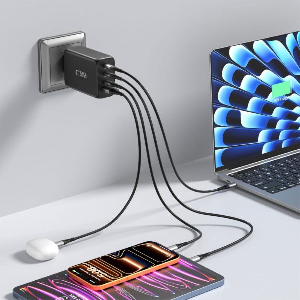 TECH-PROTECT NC240W-GAN 4-PORT NETWORK CHARGER PD 240W / QC3.0 BLACK - Image 7