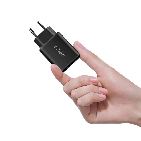 TECH-PROTECT NCA65W-GAN 3-PORT NETWORK CHARGER PD 65W / QC3.0 BLACK - Image 5