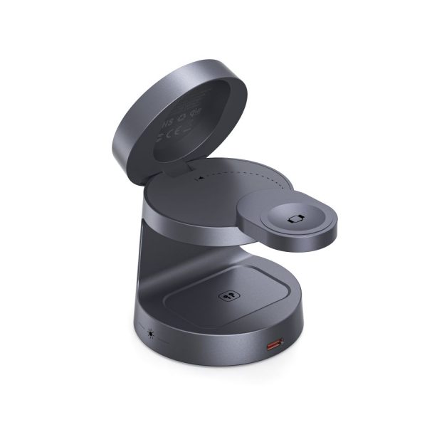 TECH-PROTECT QI2.2-25W-A48 3IN1 MAGNETIC MAGSAFE WIRELESS CHARGER DARK GREY - Image 5