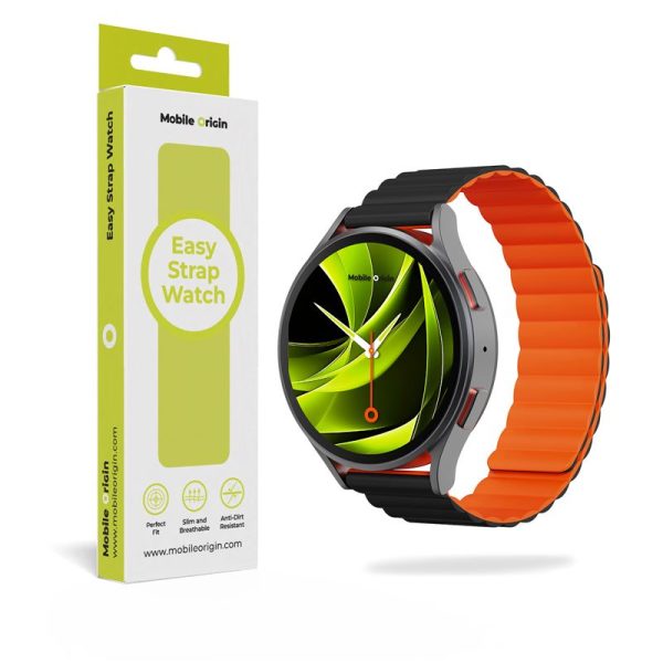Mobile Origin Easy Strap Magnetic Watch 22mm Black/Orange