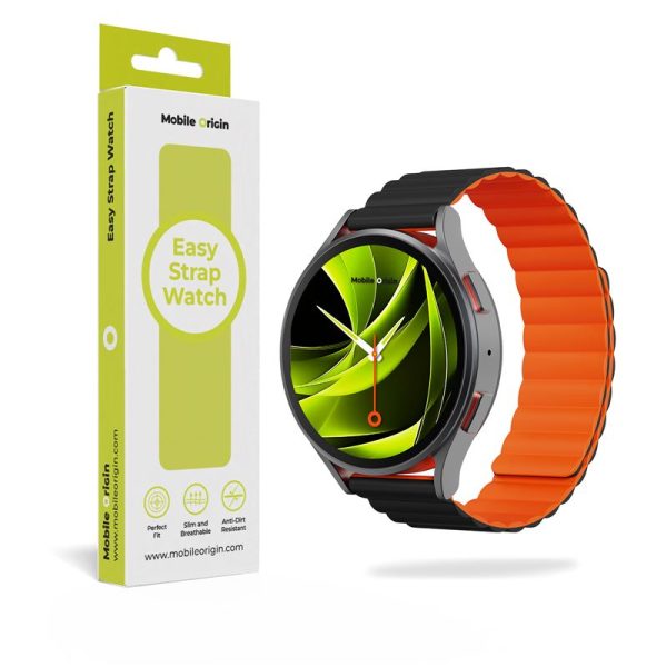 Mobile Origin Easy Strap Magnetic Watch 20mm Black/Orange