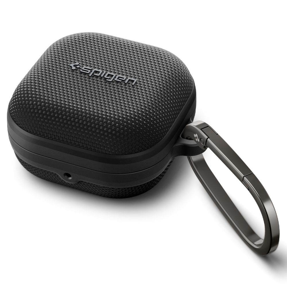 Κομψή θήκη Spigen Classic Fit Black για Samsung Galaxy Buds 4 και 4 Pro με μεταλλικό κρίκο μεταφοράς