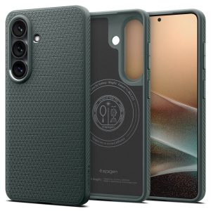 Ελαστική θήκη Spigen Liquid Air Mag MagSafe Abyss Green με γεωμετρικό μοτίβο και μαγνητικό δακτύλιο για Samsung Galaxy S26+ Plus