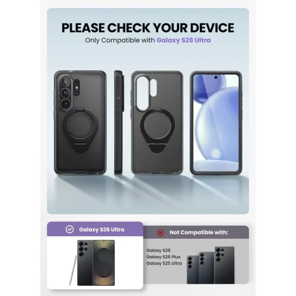 Θωρακισμένη Θήκη Supcase Cosmo Mag MagSafe με Προστασία Οθόνης – Samsung Galaxy S26 Ultra – Frost Black - Image 10