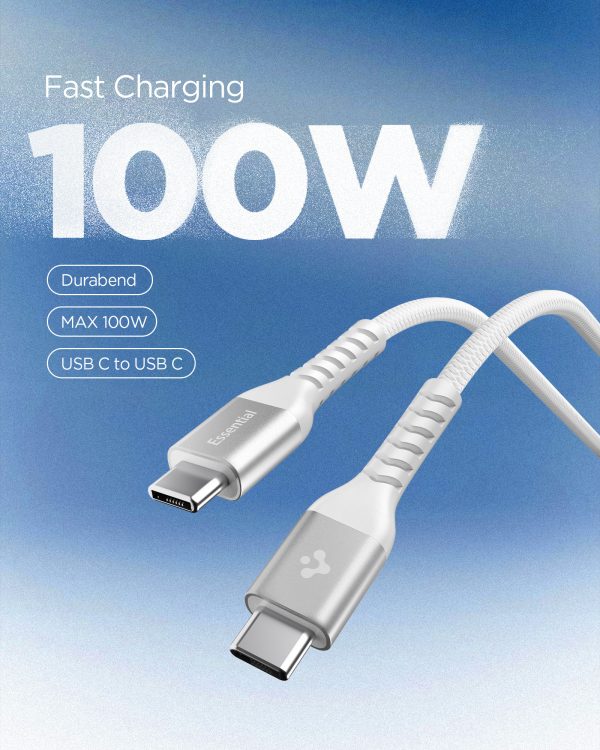 Καλώδιο Spigen EB10010CCA Essential USB-C σε USB-C 100W 100cm – White (ACA11102) - Image 3